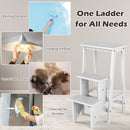 3 Tier Step Stool 3 in 1 Folding Ladder Bench-White