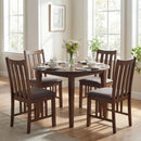 Rubber Wood Dining Chairs Side Chairs Set of 2 with Slat Back