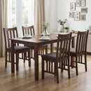 Rubber Wood Dining Chairs Side Chairs Set of 4 with Slat Back