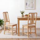 Rubber Wood Dining Chairs Set of 2 with Hollowed Backrest