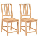 Rubber Wood Dining Chairs Set of 2 with Hollowed Backrest