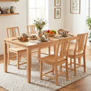 Rubber Wood Dining Chairs Set of 2 with Hollowed Backrest