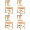 Rubber Wood Dining Chairs Set of 4 with Hollowed Backrest