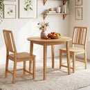 Rubber Wood Dining Chairs Set of 4 with Hollowed Backrest