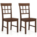 Rubber Wood Dining Chairs Set of 2 with High Backrests