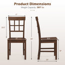 Rubber Wood Dining Chairs Set of 2 with High Backrests