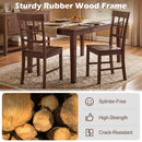 Rubber Wood Dining Chairs Set of 2 with High Backrests