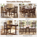 Rubber Wood Dining Chairs Set of 2 with High Backrests