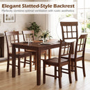 Rubber Wood Dining Chairs Set of 4 with High Backrests