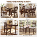 Rubber Wood Dining Chairs Set of 4 with High Backrests