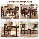 Rubber Wood Dining Chairs Set of 4 with High Slat Backrests