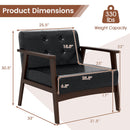 Rubber Wood Frame Accent Chair with Armrest for Living Room