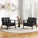 Rubber Wood Frame Accent Chair with Armrest for Living Room