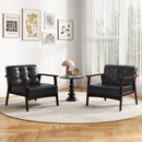 Rubber Wood Frame Accent Chair with Armrest for Living Room
