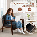 Rubber Wood Frame Accent Chair with Armrest for Living Room