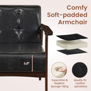 Rubber Wood Frame Accent Chair with Armrest for Living Room