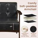 Rubber Wood Frame Accent Chair with Armrest for Living Room