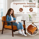 Rubber Wood Frame Accent Chair with Armrest for Living Room