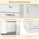 Kitchen Tilt Out Trash Cabinet with 2 Drawers and Adjustable Shelf