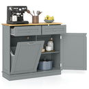 Kitchen Tilt Out Trash Cabinet with 2 Drawers and Adjustable Shelf