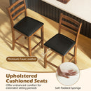 Rubber Wood Ladder Back Bar Stools Set of 2 24inch Counter Height Kitchen Island High Chairs