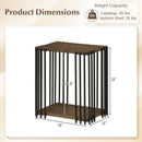 Rubber Wood Side Table Set of 2 with 2-Layer Storage Shelves and Metal Frame-Walnut