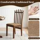Rubber Wood Slat Back Dining Chairs Set of 2 - Brown