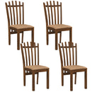 Rubber Wood Dining Chairs Set of 4 with Cushioned Seats