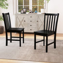 Rustic Dining Chairs Set of 2 Wooden Kitchen Chairs with Slat Tilt Backrest