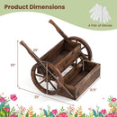 Rustic Wood Wagon Planter 2-Tier Versatile Raised Garden Bed with Wheels-Brown