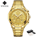 Men's Gold Luxury Quartz Wrist Watch – Big Dial Dress Watch