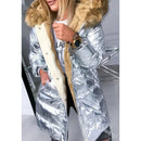 womens puffer jacket faux fur collar,  Puffer Jacket Women