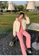 Women Winter Cropped Jacket – Warm Cotton-Padded Puffer Coat