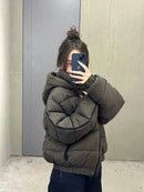 White Winter Jacket for Women – Hooded Thick Warm Padded Coat
