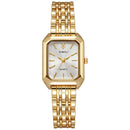 Women Watches Business Luxury Ladies Fashion Quartz Watch Simple Scale Square Quality Gold Plated Stainless Steel Folding Clock