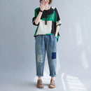 Women Summer T-shirt – Retro Loose Cotton Linen Short Sleeve Top