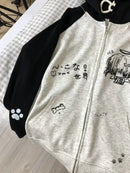 Zip Up Hoodie Cartoon Japanese – Grunge Anime Y2K Streetwear