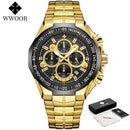 Men's Gold Luxury Quartz Wrist Watch – Big Dial Dress Watch
