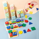 Montessori Wooden Building Blocks – Educational Color & Shape Toy