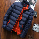 Mens Winter Jackets Fashion Casual Windbreaker Stand Collar