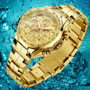 Men's Gold Luxury Quartz Wrist Watch – Big Dial Dress Watch
