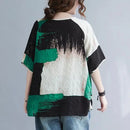 Women Summer T-shirt – Retro Loose Cotton Linen Short Sleeve Top