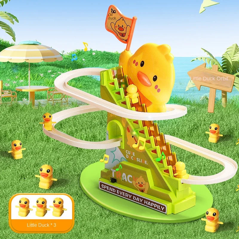 Stair Climbing Ducks Toy with Flashing Lights & Music