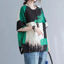 Women Summer T-shirt – Retro Loose Cotton Linen Short Sleeve Top