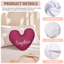 Personalized Heart Pillow with Name | Deep Magenta Pink or Navy Blue Velvet with Embossed Hearts | White Cursive Name | Custom Gift for Her