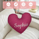 Personalized Heart Pillow with Name | Deep Magenta Pink or Navy Blue Velvet with Embossed Hearts | White Cursive Name | Custom Gift for Her
