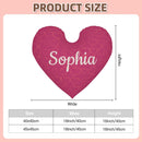 Personalized Heart Pillow with Name | Deep Magenta Pink or Navy Blue Velvet with Embossed Hearts | White Cursive Name | Custom Gift for Her