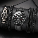 New Hip Hop Mens Fashion Watches Luxury Male Clock Wristwatch Sport MensWrist Watch Bracelet Set Relogio Masculino