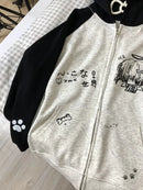 Zip Up Hoodie Cartoon Japanese – Grunge Anime Y2K Streetwear