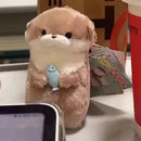 Cute Little Otter Hug Fish Plush Doll – Keychain Pendant Gift
